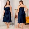 Plus Size Women's Ice Silk Summer Halter Loose Home Dress Nightdress