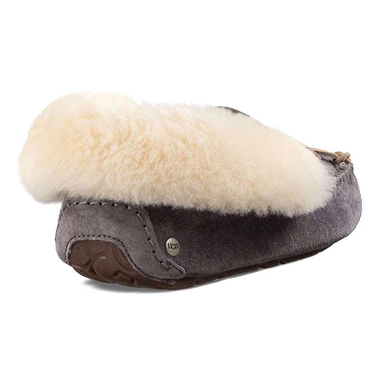 UGG Alena Bow Plush Warm Slip-On Flats Women Flats Blue Purple 1004806-NHT