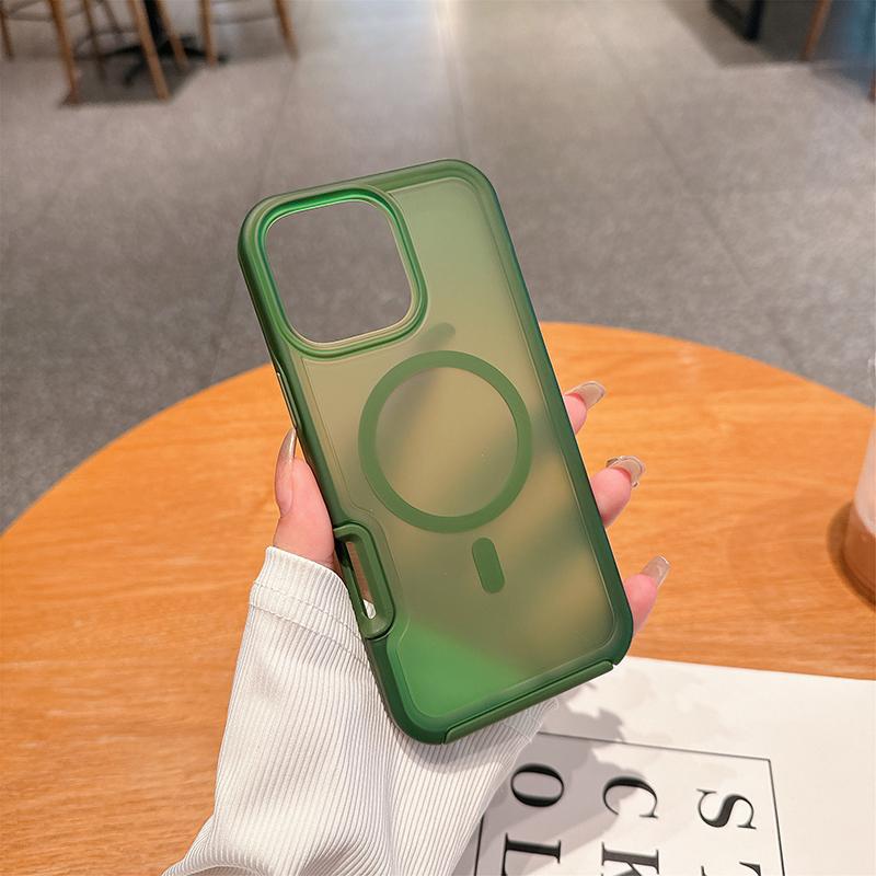 Fashion Armor Magnetic Charging Protect Cover For IPhone 17 Pro Max Air 16 15 14 Plus 13 12 Frosting Clear Anti-Drop Phone Case