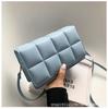 Simple Shoulder Bag Women PU Leather PlaidCrossbody Small Square Purse Handbag
