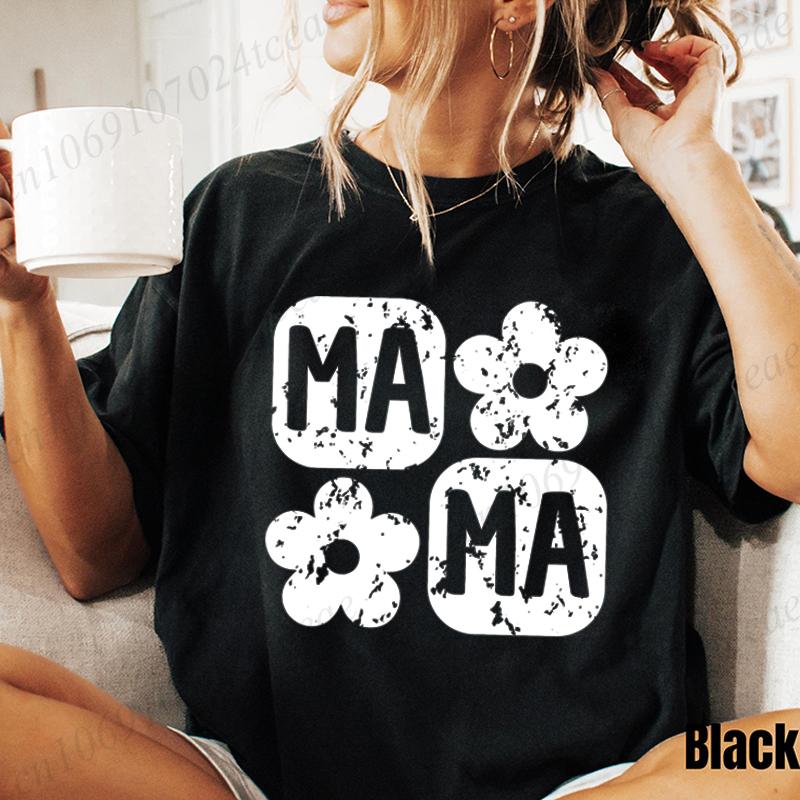 Леопардовая Мама Цветок Винтажный Дизайн Футболки Модная Женская Одежда Ретро Мама Классические Топы Мама Ретро Футболки Подарок Маме S