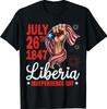 Happy Liberia Independence Day Liberia Liberian Flag T-Shirt