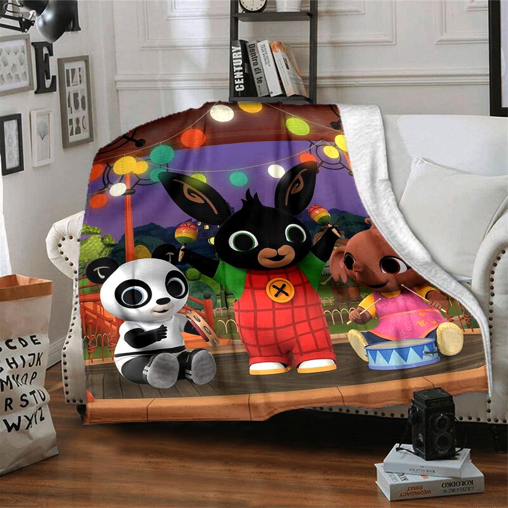 Bing Theme Printed Blanket - Perfect for Couch, Bed, Travel & Outdoor Use | Machine Washable, Cozy & Durable.