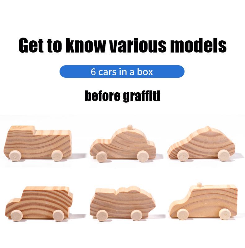 Children's DIY Wooden Car - Handmade Color & Graffiti Educational Toy