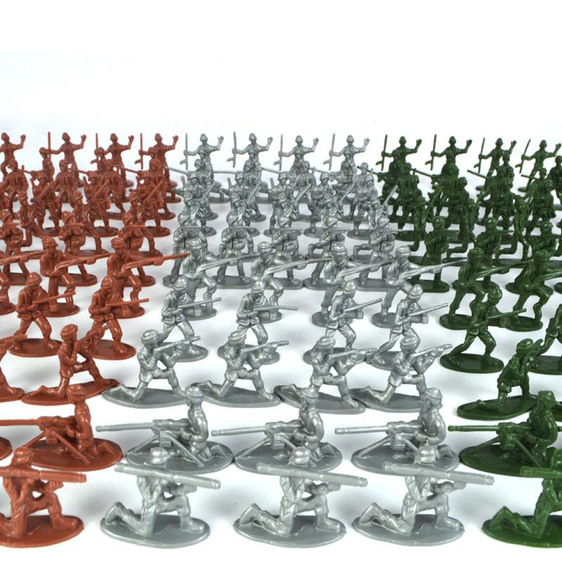 100Pcs Mini Classic Military Soldiers Figures Models Playset Desk Decor Toddler