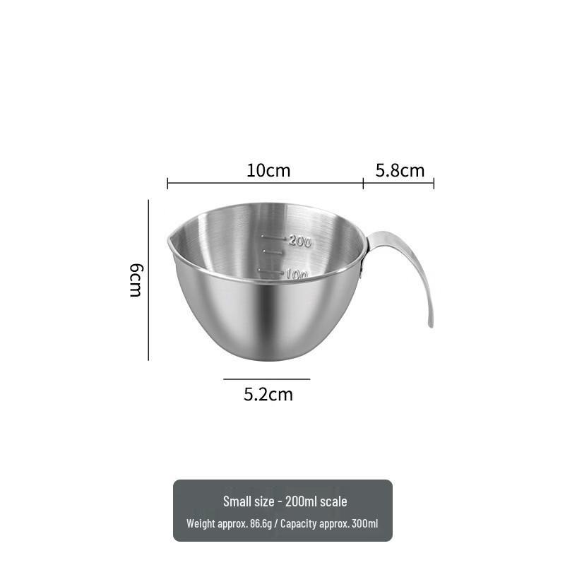 ZISIZ 304 Stainless Steel Measuring Bowl with Handle