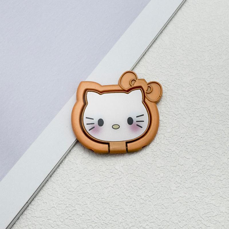 Cartoon Cat Phone Ring Stand with Magnetic Suction and Desktop Back Sticker