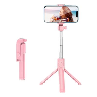 Live Video Tripod Selfie Stick Stainless Steel Telescopic Folding Portable Selfie Rod with Remote