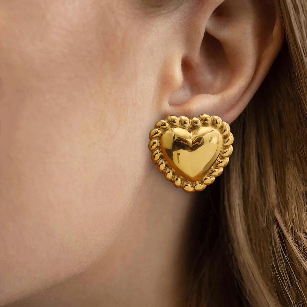 European and American Stainless Steel Love Stud Earrings Niche Wind Earrings Titanium Steel Earrings