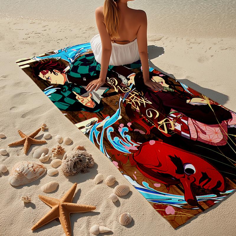 Anime Samurai Warrior's Journey Beach Towel, Super Soft Microfiber, Gift for Her/Him, Birthday, for Pool, Beach, Travel, Home Decor Fan gifts