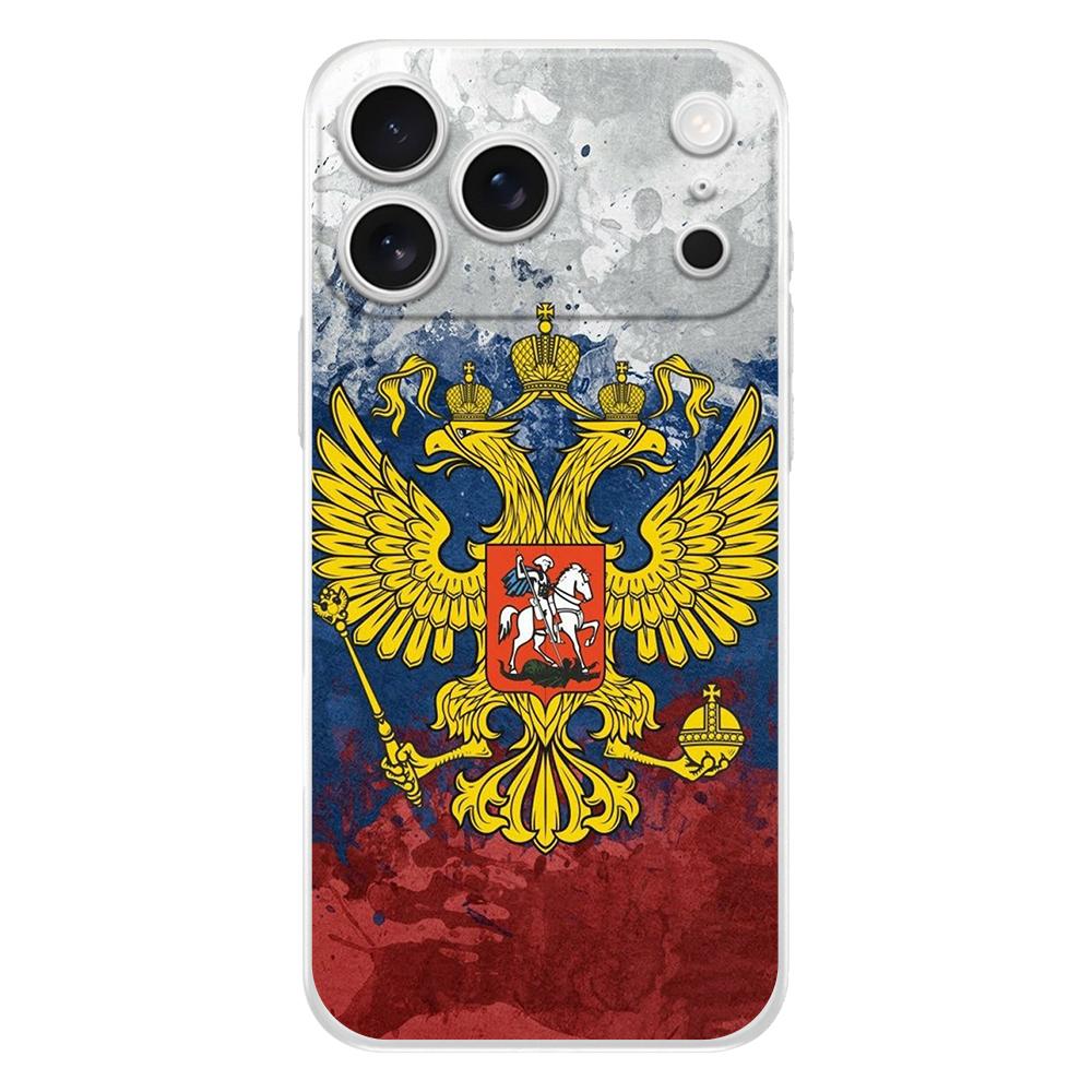 Soft Clear TPU Phone Case For iPhone 17 Air 16E 16 11 15 14 Pro MAX 12 13 7 8 Plus SE Easter Cover Protection Russian Flag