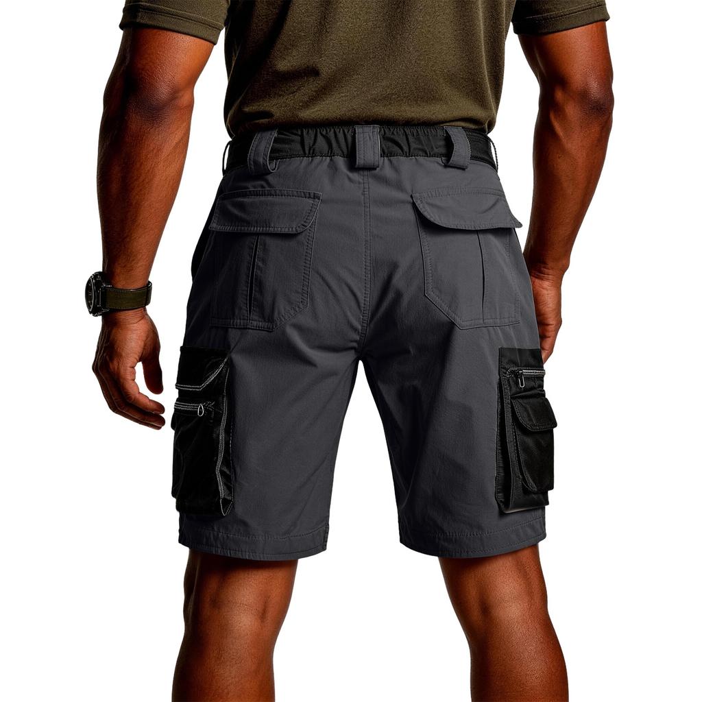 Men's Stretch Casual Work Pants, Lightweight Golf Pants, And Elastic Work Shorts With Multiple Pockets