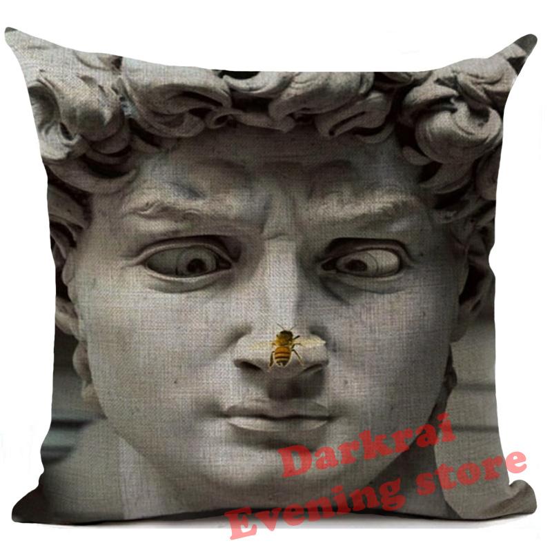 Cushion Cover Art Sculpture David Linen Pillow Cover Home Decoration Throw Pillows Car Sofa Decorative Pillowcase