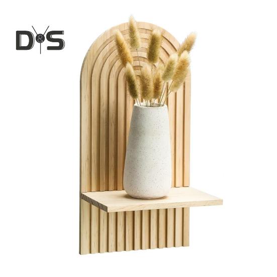 

1/2 шт. настенный стеллаж для хранения в стиле бохо, прочный несущий ретро-арочный дизайн, простая установка настенных полок, плавающие полки 1pc Single Layer