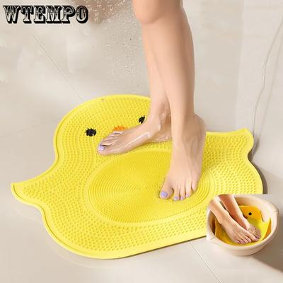 Silicone Duck Foot Rubbing Bathroom Non Slip Pad Rubbing Back Massage Pad Rubbing Bath Foot Washing Artifact Bathroom Duck Floor Mat