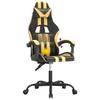 Gaming Chair Swivel Black and Gold PU Leather