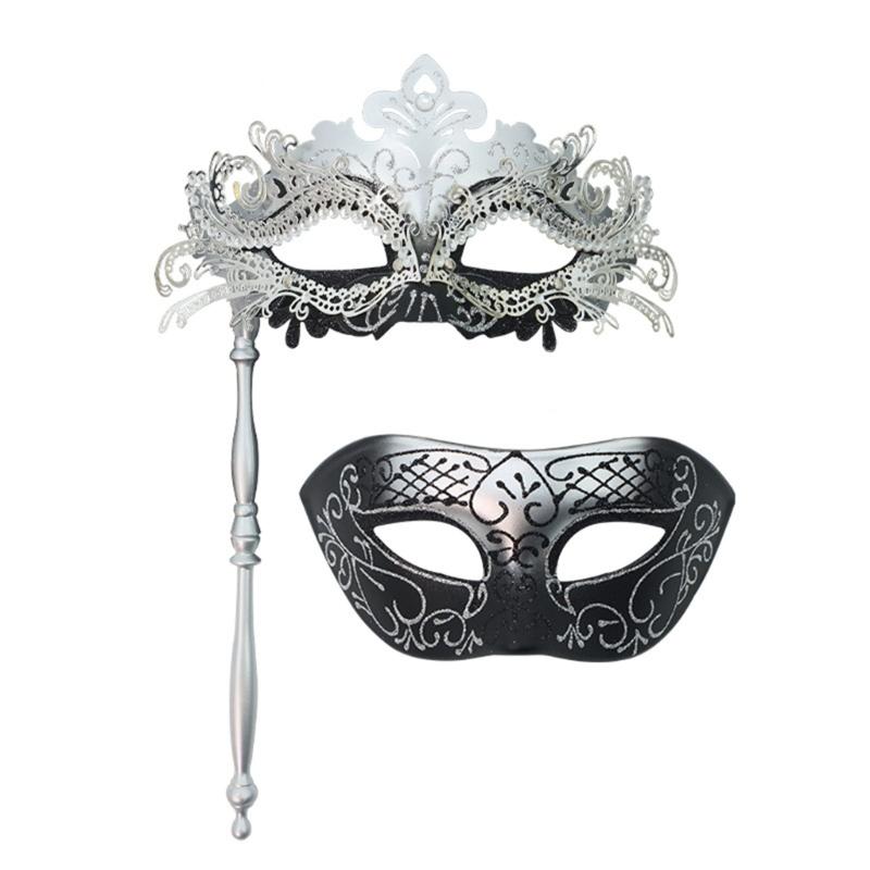

Adjustable Half Face Masks With Iron Craft And Glittering Rhinestones Perfect For Costume And Role Play Cosplay Event серебряный