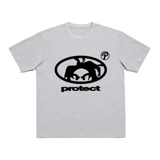Unisexs Tshirt 100 Pure Cotton Top Summer Harajuku Short Sleeved Tshirt Retro Korean Fashion Y2k Street Short Sleeved Tshirt S