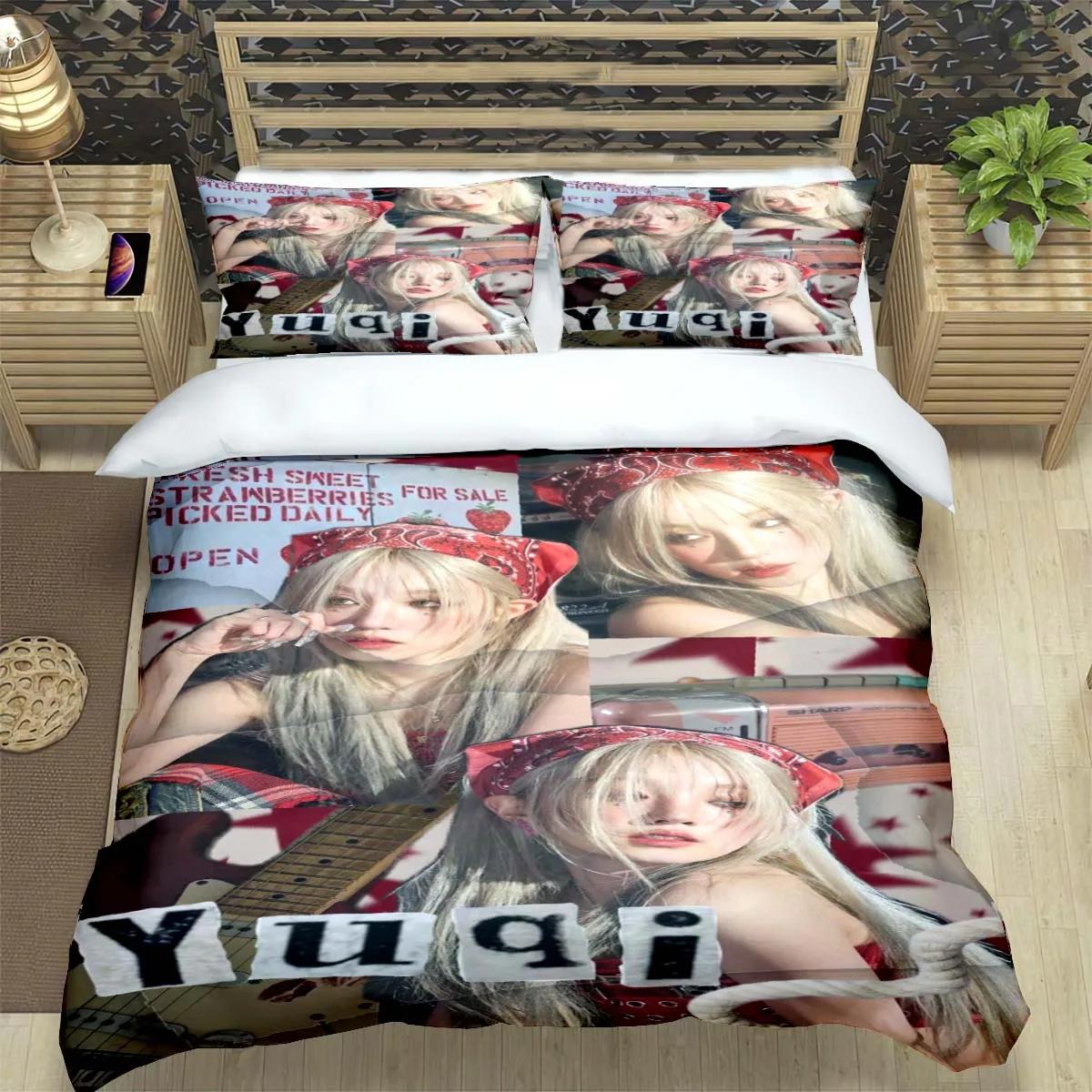 

Korean Kpop Girl Group-Yuqi-SoyeonMiyeon-Suyin-Shuhua Print Bedding Set Duvet Cover Comforter Bed Youth Kids Girl Boys Gift EU Twin(135x200cm) чистый