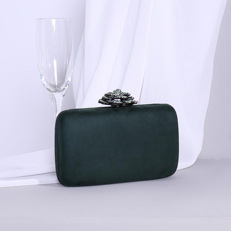 Small Square Evening Bag With Velvet Fabric And Cording Lining For Cocktail Parties