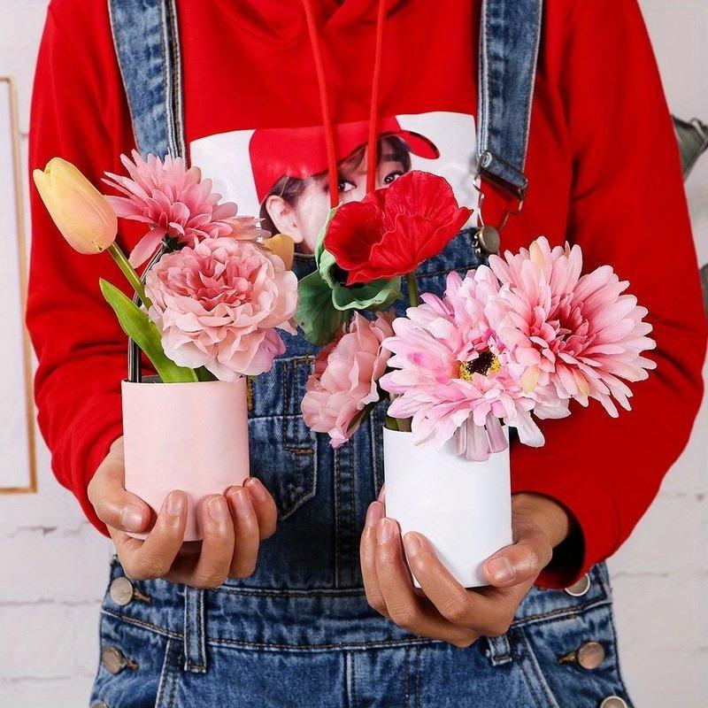 Runde Blumenpapierboxen Deckel Eimer Geschenkverpackung Box Geschenk Candy Bar Party Hochzeitsgeschenk Aufbewahrungsboxen