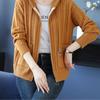 Hooded Knitted Jacket for Women Versatile for Autumn and Winter Loose Solid Color Sweater Jacket Autumn and Winter Sweater Cardigan for Women