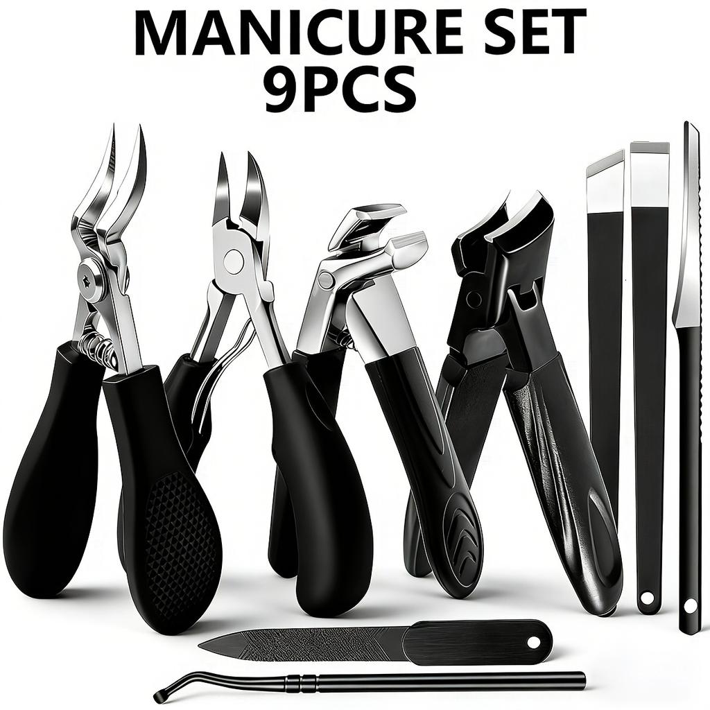Heavy Duty Nail Clipper Set Stainless Steel Long Handle Large Opening Manicure Tools for Women Men In Stock Fast Shipping