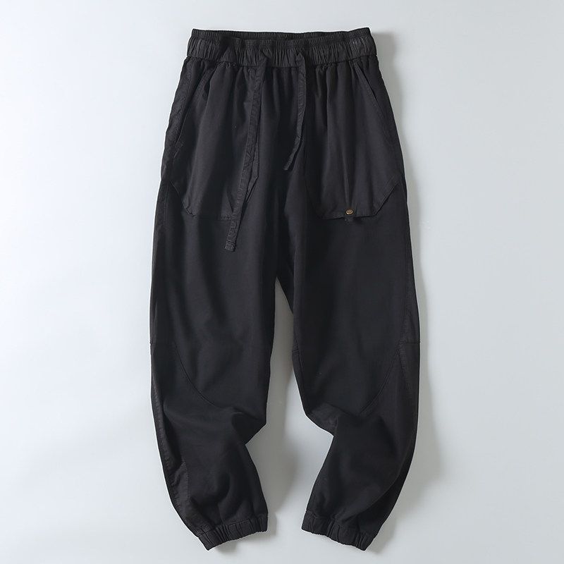 Japanese Retro Workwear Pants for Men, Trendy Brand Loose Jogger Casual Long Pants, Men's Spring and Autumn Pure Cotton Sports Sweatpants