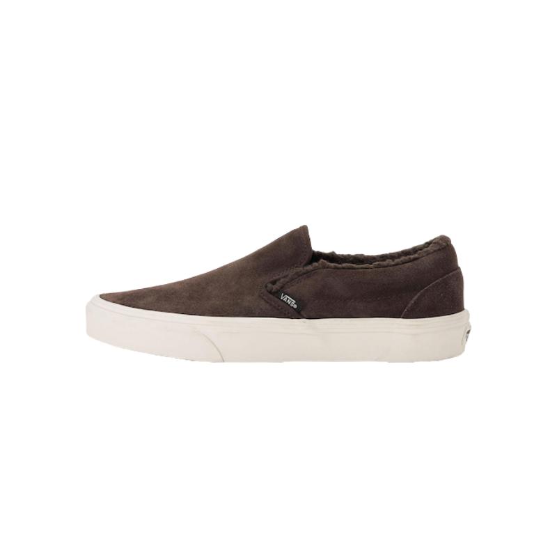 Vans Classic Slip-On Leather Fashion Comfortable Low-Top Skate Shoes Unisex Sneakers Brown VN000CT5DFM