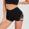 Pantaloni da donna a vita alta, alla moda, con elastico in vita, a croce cava, adatti a tutti i tipi di casa