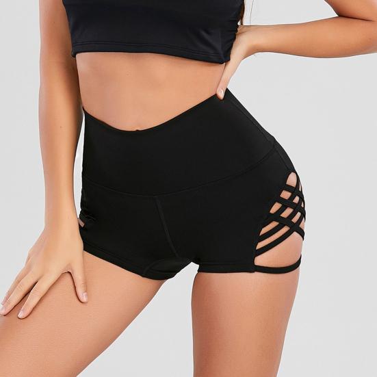 Pantaloni da donna a vita alta, alla moda, con elastico in vita, a croce cava, adatti a tutti i tipi di casa
