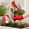 Elegant Yard Decoration Posts Metal Bird Garden Stake Decor, Weather Resistant Printed Flat Art Ornament, Rustproof Planter Non-fading Pot Insert for