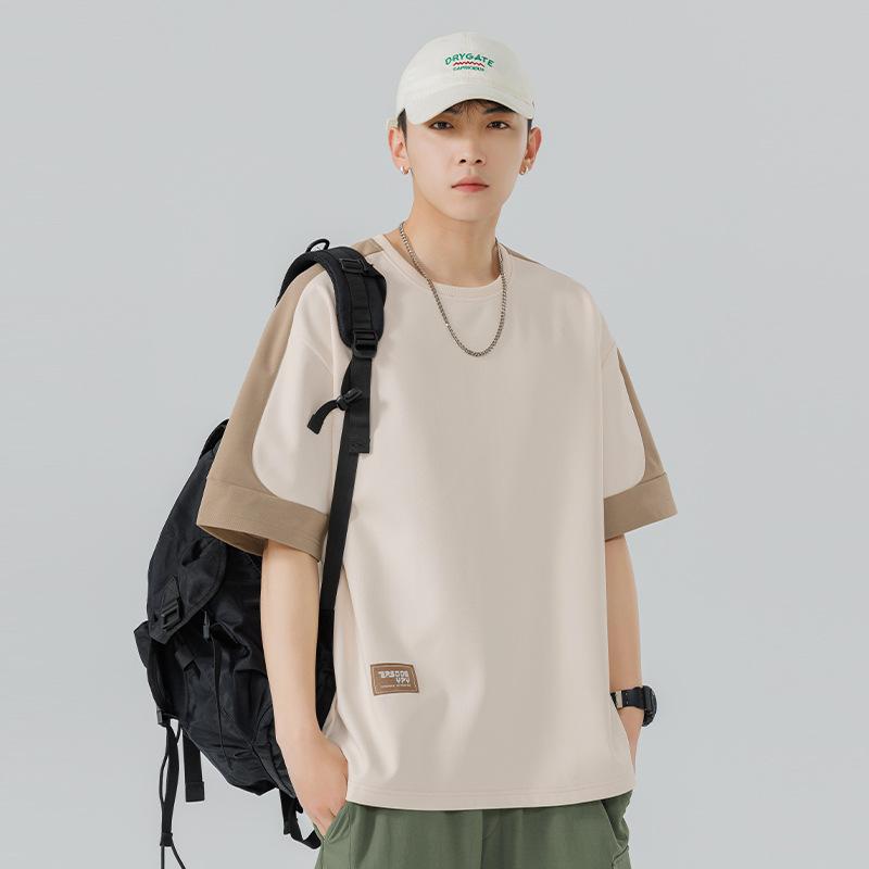 Herr Sommar Casual Lös Mode Bokstavstryck Bekväm Rund Hals Kortärmad T-shirt Topp