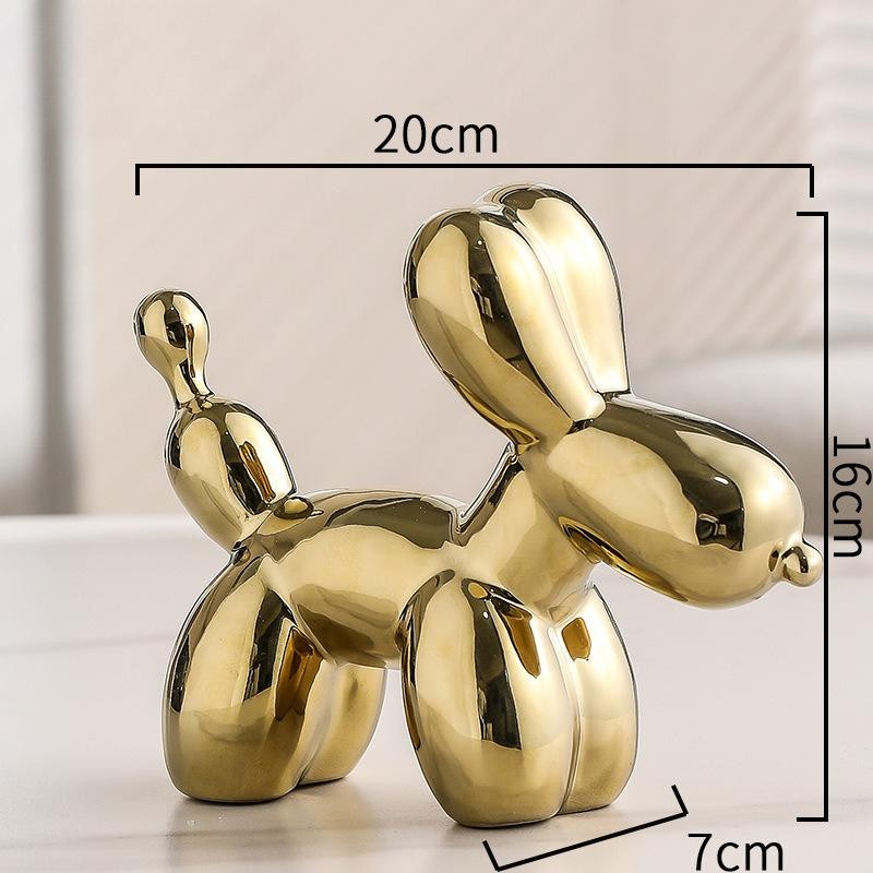 Nordic Ceramic Balloon Dog Abstract Ornament Creative Sculpture Study Room Statue Home Office Accessorie Festival Decoration