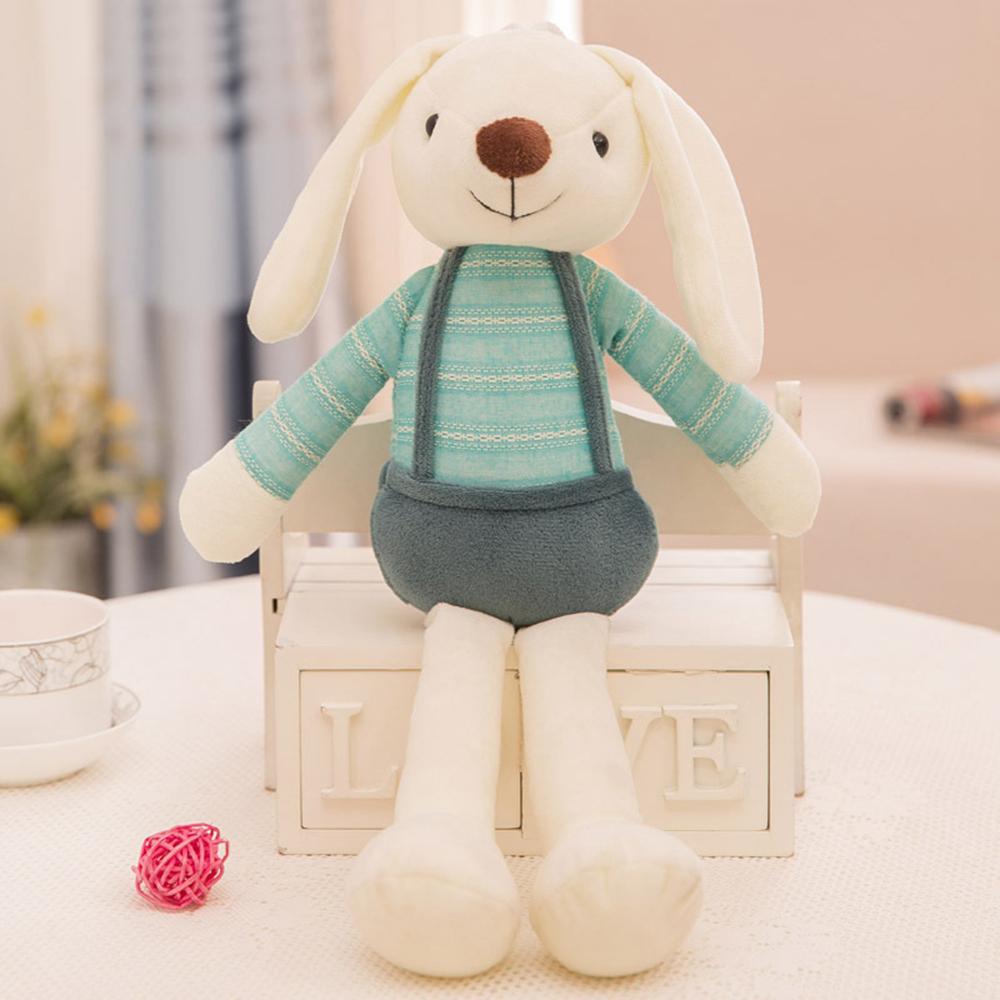 40cm Candy Color Long-eared Rabbit Plush Toy Dressed Small White Rabbit Can Be Hung on The Wall To Sleep To Soothe Birthday Gift