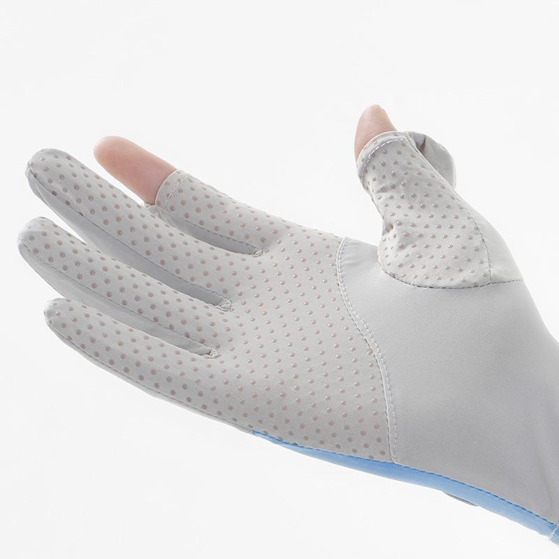 Women’s Ice Silk Summer Gloves, Stretchy UV Protection Gloves, Lightweight Breathable Thin Gloves for Outdoor Cycling Driving Activities