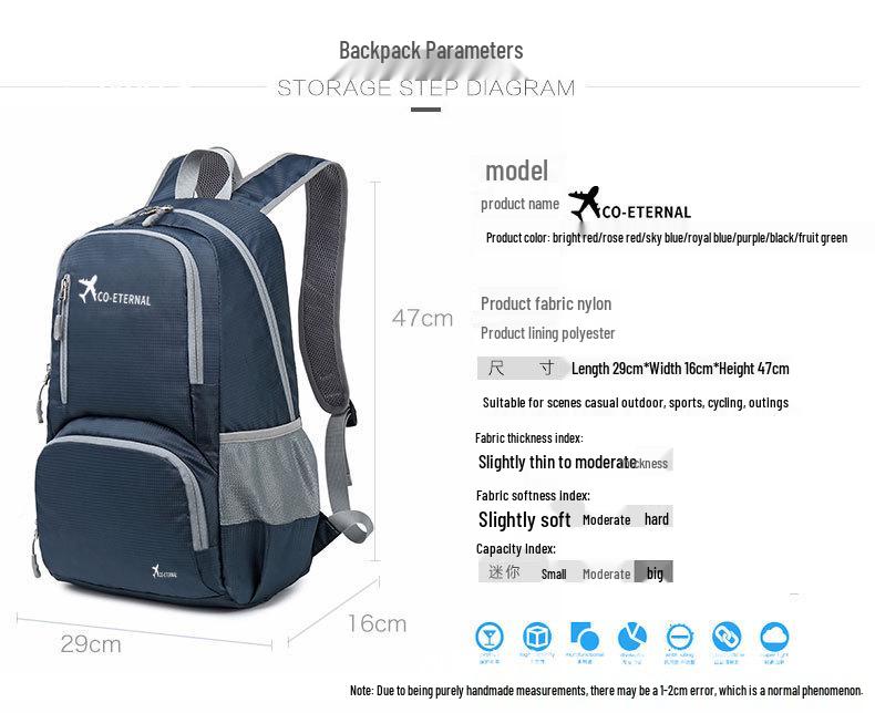 Ultralight Waterproof Foldable Backpack - Travel & Hiking Shoulder Bag for Men & Women