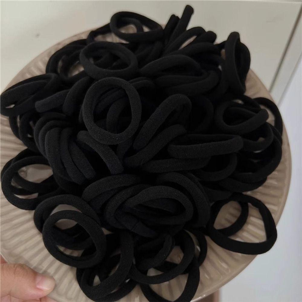 High Elasticity Ponytail Holders Basic Rubber Bands Nylon Elastic Hair Ties for Women and Girls