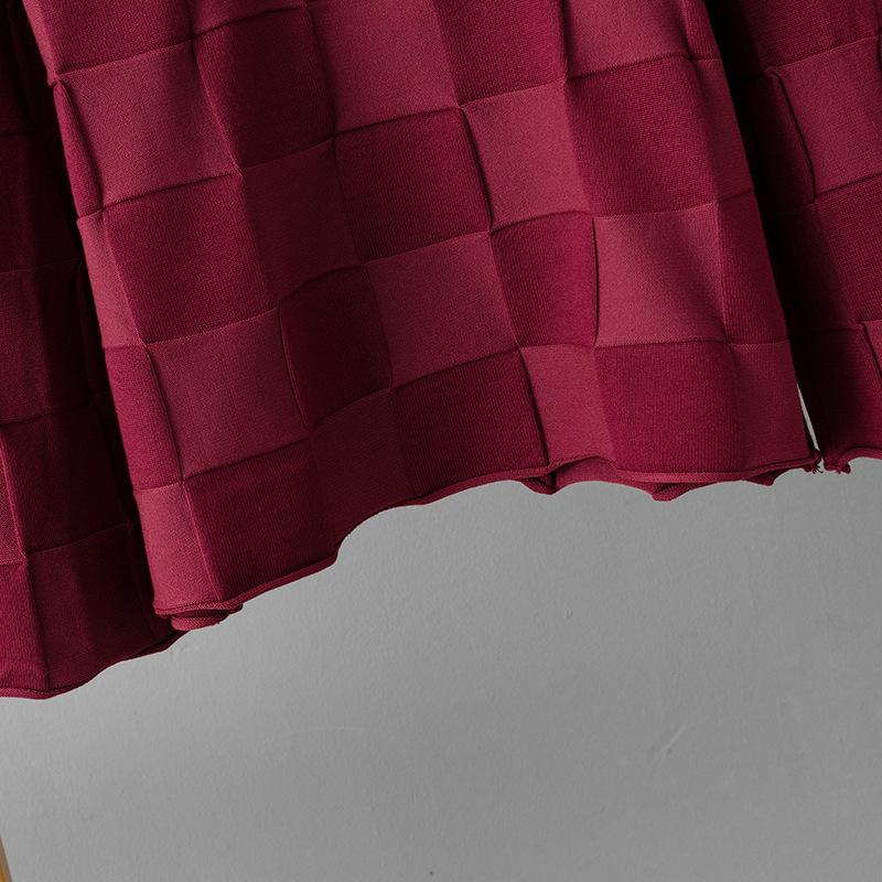 Wool Suit Autumn Checkered Crew Neck Top + Casual Sports Wide-leg Pants Two-piece Set for Women