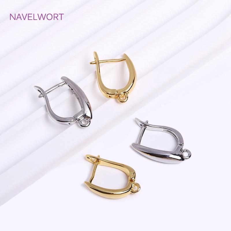 Trendy Brass Earring Hook Accessories 18K Gold Plated Earring Clasps Gold Earrings Earwires DIY Jewelry Accessories Wholesale