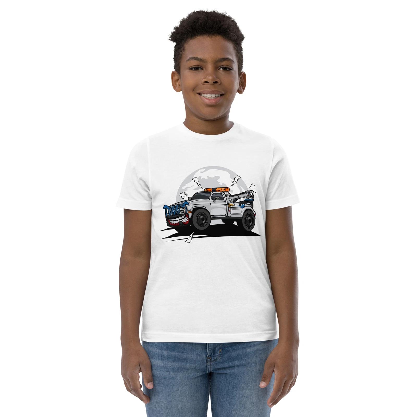 Monster Tow Truck Childrens T-Shirt, Youth Kids Cartoon Comic Race Car Movie S