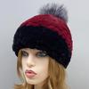 Winter Hat Women Pompom Warm Natural Rex Rabbit Fur Cap Thick Headwear Classic Popular Female Stylish Knitted Hat