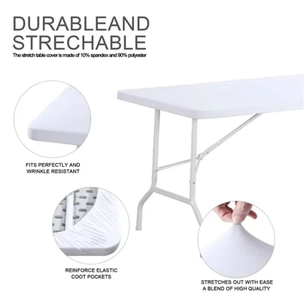 1Pcs Elastic Fitted Rectangular Tablecloth  For Home Parties Banquets Picnics Wedding Decorations