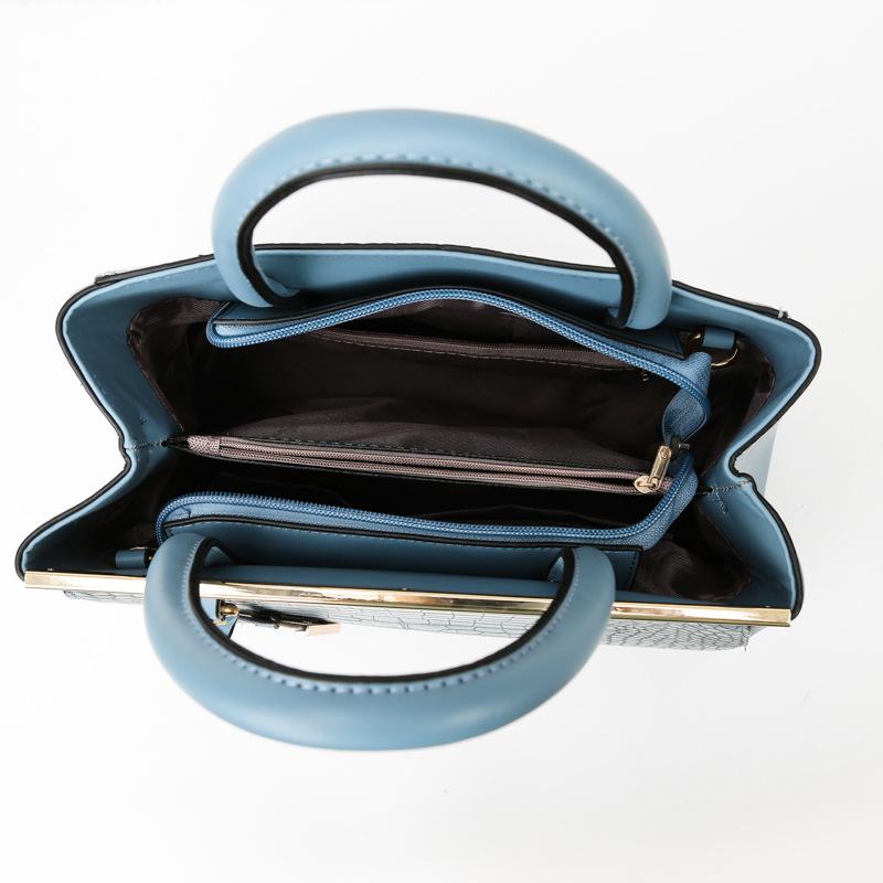 Temperament Damen Tasche Dreiteiliges Set Modische Steinmuster Einfarbige Damen Umhängetasche Urbane Einfache Handtasche Damen Pendler