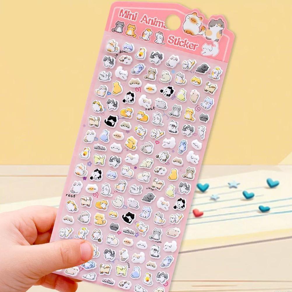 1 Sheet Cartoon Animals Cat Panda Double Stickers For Mobile Phone Case Mirror Scrapbook Journal Animal Decoration Gifts