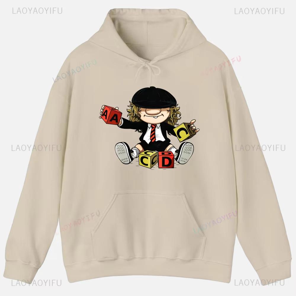ACDC Printed Unisex Hoodie Plain Clothes Tops Women Long Sleeve Graphic Sweatshirt Quality Clothing Autumn Streetwear Custom Funny