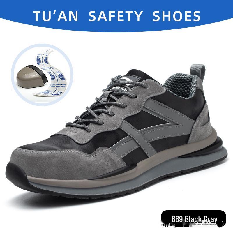 Breathable Lightweight Safety Shoes: Steel Toe, Anti-Smash, Puncture-Resistant, All-Season, Long-Standing Comfort