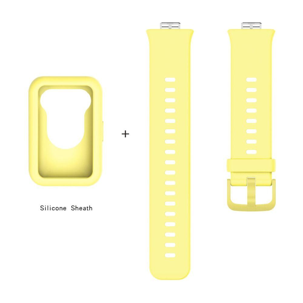 

Одноколірний змінний ремінець-захисник-чохол для годинника Huawei Watch Fit, аксесуари для годинника жовтий