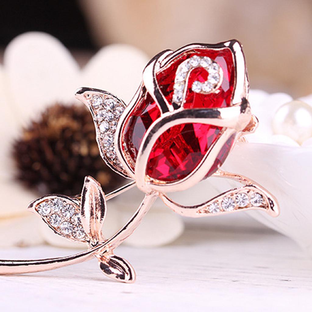 Fashion, Personality, Versatile Crystal Rhinestone, Rose Brooch, Chest Flower, Women's Accessories