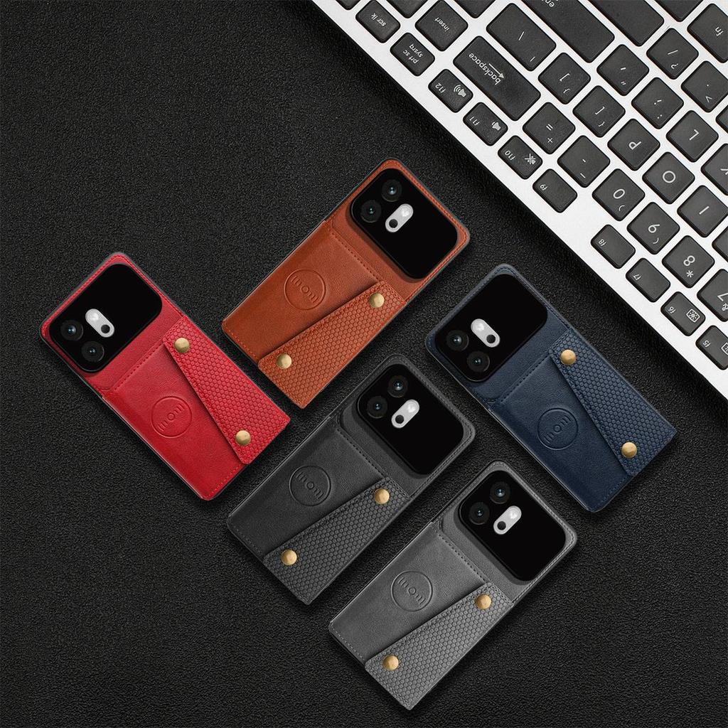 Vintage Leather Card Holder Phone Case for HONOR 600 Card Pockets Dual Snap Buttons Flip Wallet Shell